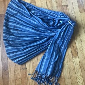 Hip Baby Wrap stone blue striped ring sling